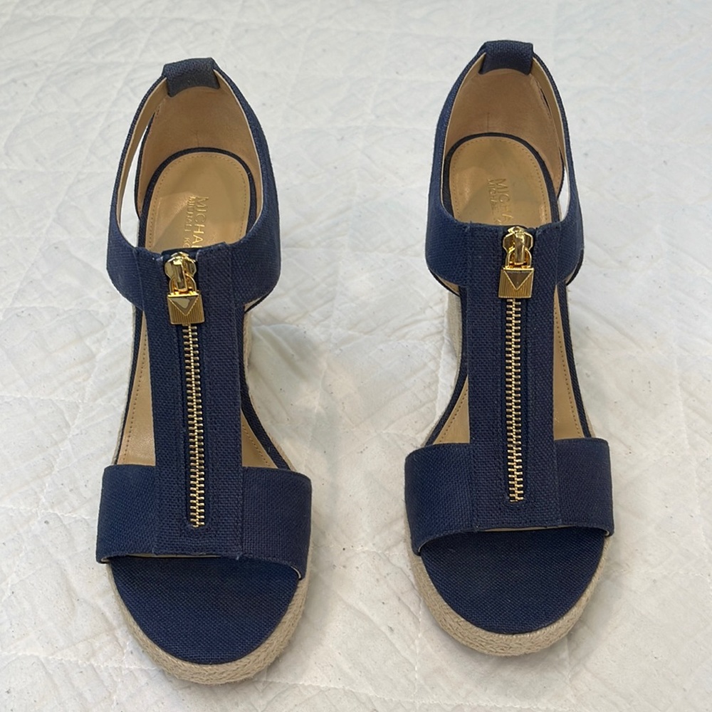 Michael Kors | Womens | Berkley Wedge Sandel | Navy | Size 8.5 | S 33